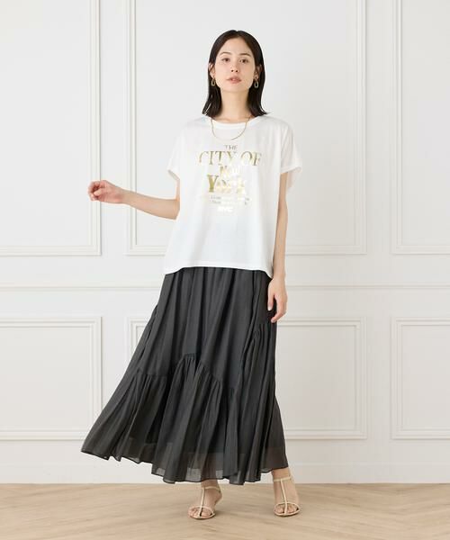 INED / イネド ミニ・ひざ丈スカート | アシンメトリー切り替えギャザースカート | 詳細2