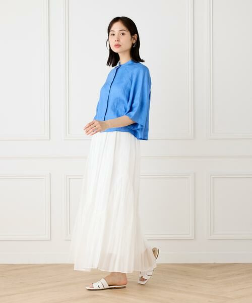 INED / イネド ミニ・ひざ丈スカート | アシンメトリー切り替えギャザースカート | 詳細9