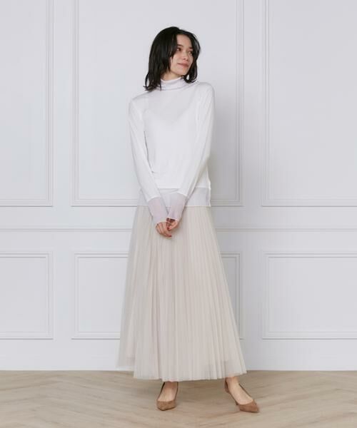 INED / イネド ミニ・ひざ丈スカート | 《大きいサイズ》チュールプリーツスカート | 詳細4