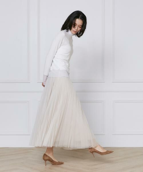 INED / イネド ミニ・ひざ丈スカート | 《大きいサイズ》チュールプリーツスカート | 詳細6