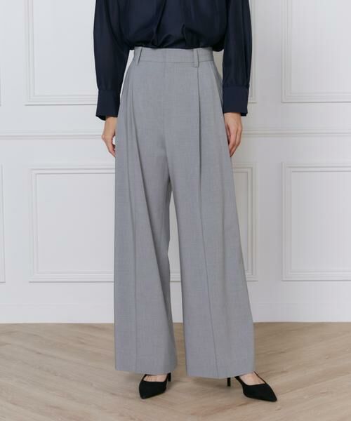 INED / イネド その他パンツ | 《大きいサイズ》TRストレッチツータックワイドパンツ | 詳細1