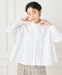 新品・未使用・タグ付き❗️イネド　ブラウス INED イネド◇半袖シフォンブラウス(7)緑 フェミニン バック