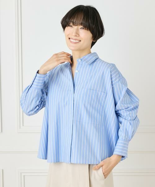 INED / イネド シャツ・ブラウス | 《大きいサイズ》バックフレアシャツ | 詳細1