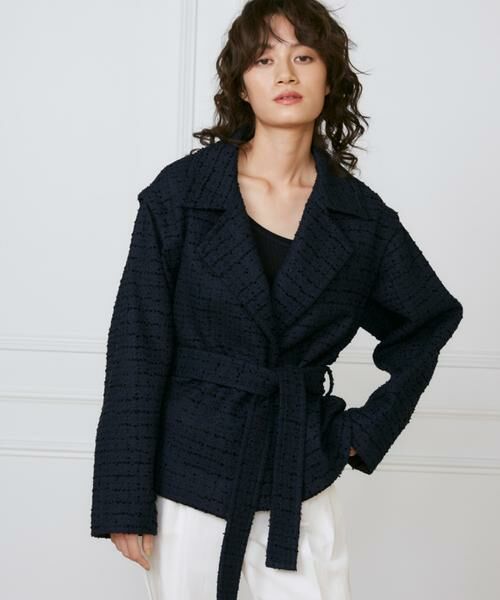 INED/イネド 《大きいサイズ》ショートコート《la veille by SUPERIOR CLOSET》 ネイビー 13 INED/イネド 《大きいサイズ》ショートコート《la veille by SUPERIOR CLOSET》 ネイビー 13