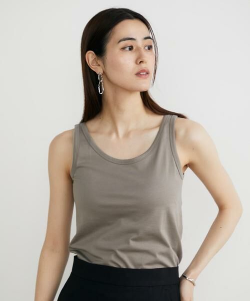 INED / イネド タンクトップ | 《大きいサイズ》タンクトップ《スビン綿MIX天竺/A-GIRL’S 》 | 詳細1