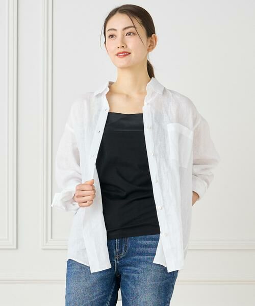 INED / イネド キャミソール・チューブトップ | 《大きいサイズ》スビンMIXコットンサテン切り替えキャミソール《スビン綿MIX天竺/A-GIRL’S 》 | 詳細5