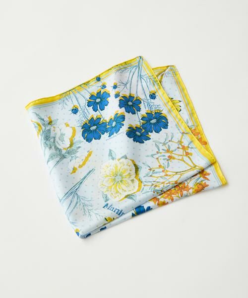 INED / イネド バンダナ・スカーフ | 《FAVORITE》シルクスカーフ　コラージュオータムガーデン《manipuri》 | 詳細2