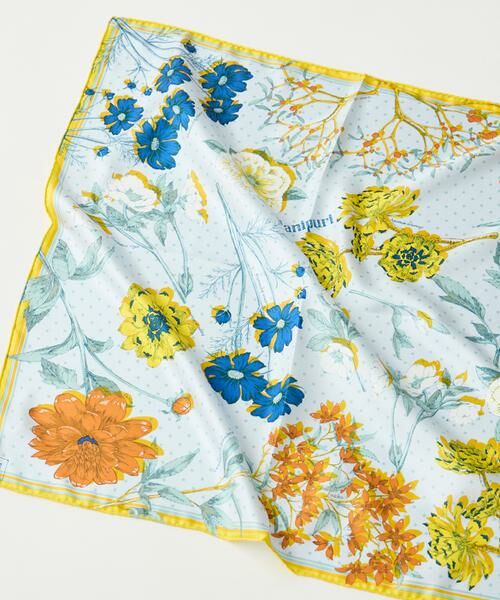 INED / イネド バンダナ・スカーフ | 《FAVORITE》シルクスカーフ　コラージュオータムガーデン《manipuri》 | 詳細4