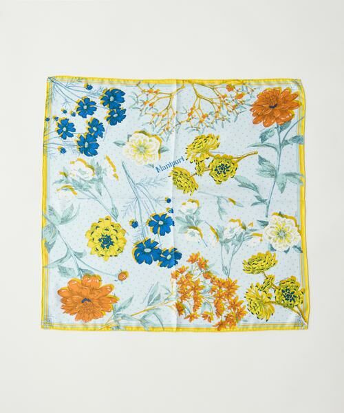 INED / イネド バンダナ・スカーフ | 《FAVORITE》シルクスカーフ　コラージュオータムガーデン《manipuri》 | 詳細5