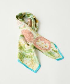 INED / イネド バンダナ・スカーフ | 《FAVORITE》シルクスカーフ　コラージュジャングルフルーツ《manipuri》