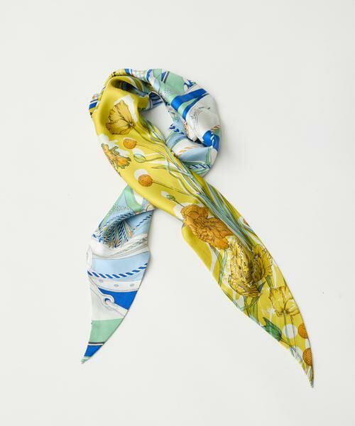 INED / イネド バンダナ・スカーフ | 《FAVORITE》ダイヤ型スカーフ　コラージュブルーム《manipuri》 | 詳細1