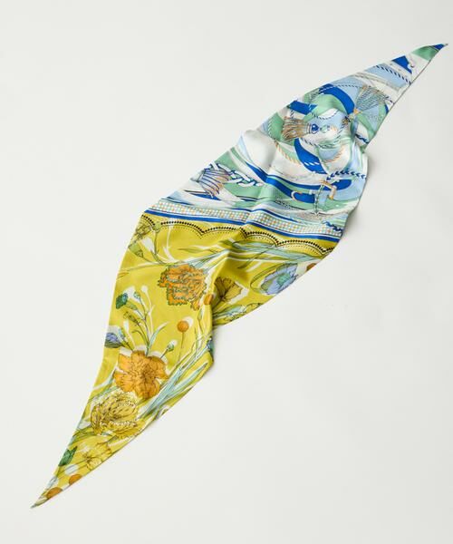 INED / イネド バンダナ・スカーフ | 《FAVORITE》ダイヤ型スカーフ　コラージュブルーム《manipuri》 | 詳細2