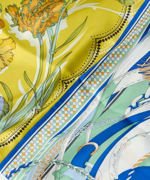 INED / イネド バンダナ・スカーフ | 《FAVORITE》ダイヤ型スカーフ　コラージュブルーム《manipuri》 | 詳細3