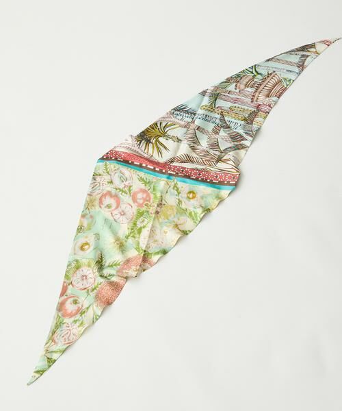 INED / イネド バンダナ・スカーフ | 《FAVORITE》ダイヤ型スカーフ　コラージュジャングルフルーツ《manipuri》 | 詳細2