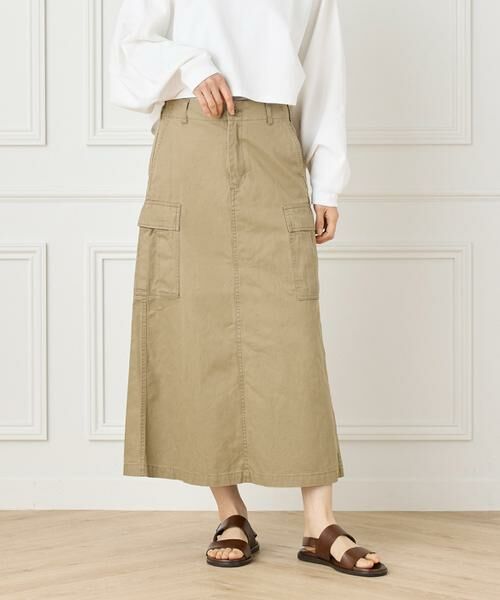 INED / イネド ロング・マキシ丈スカート | ミリタリースカート《YVON》(キャメル1)