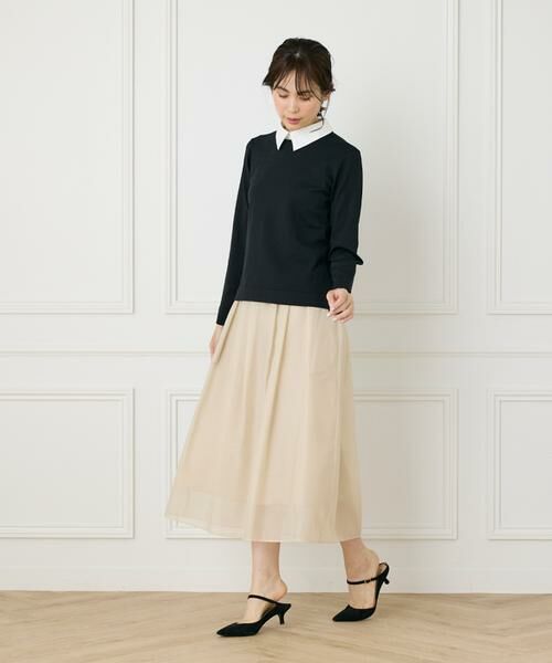 INED / イネド ニット・セーター | 《大きいサイズ》衿付きクルーネックプルオーバー | 詳細4