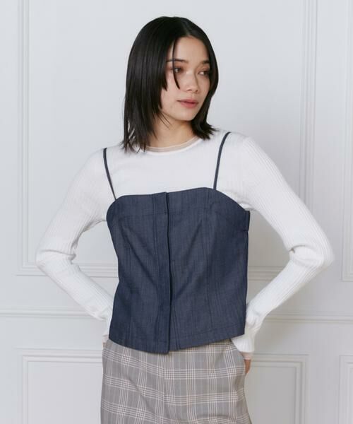 INED / イネド シャツ・ブラウス | 《大きいサイズ》デニム風ビスチェ | 詳細8