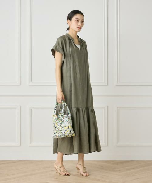 INED / イネド ミニ丈・ひざ丈ワンピース | リネンギャザーデザインワンピース | 詳細6