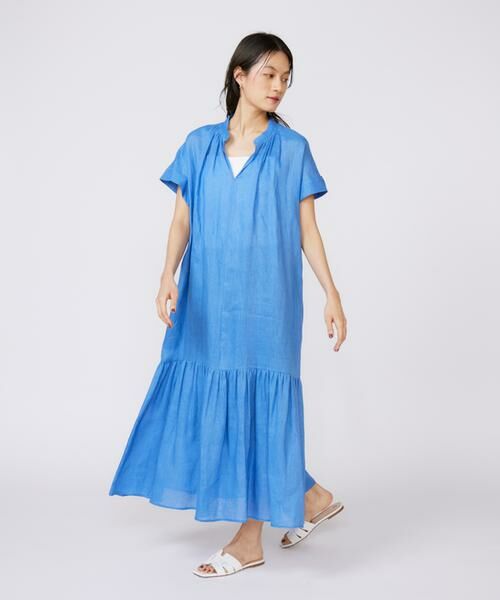 INED / イネド ミニ丈・ひざ丈ワンピース | リネンギャザーデザインワンピース | 詳細24