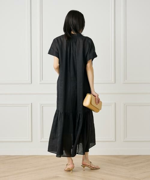 INED / イネド ミニ丈・ひざ丈ワンピース | 《大きいサイズ》リネンギャザーデザインワンピース | 詳細9