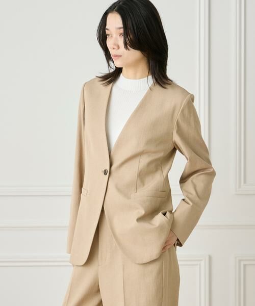 INED / イネド ノーカラージャケット | 綿麻ノーカラージャケット | 詳細27