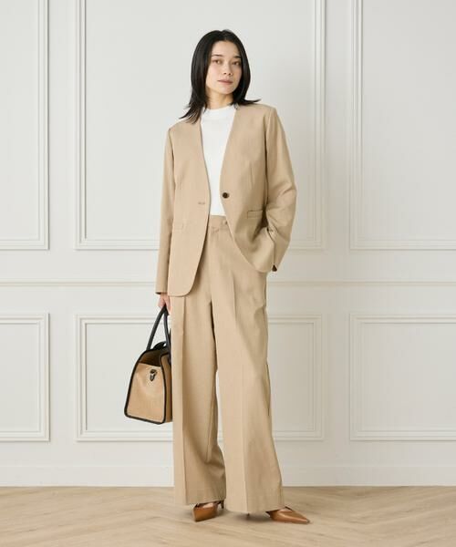 INED / イネド ノーカラージャケット | 《大きいサイズ》綿麻ノーカラージャケット | 詳細12