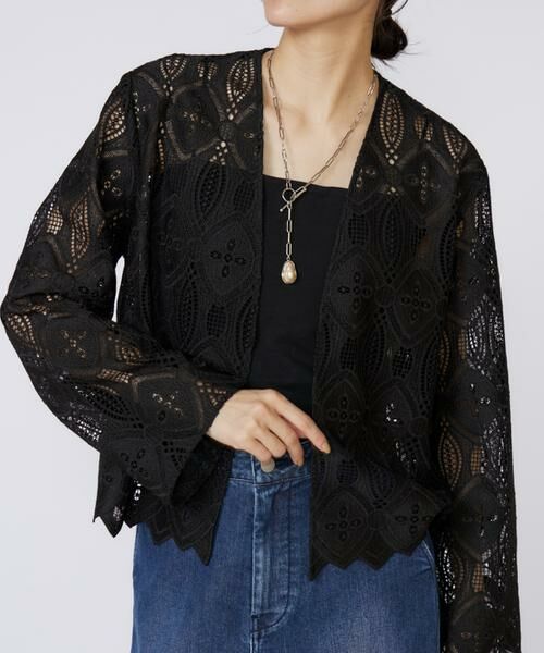 INED / イネド ノーカラージャケット | 《大きいサイズ》レースジャケット | 詳細13