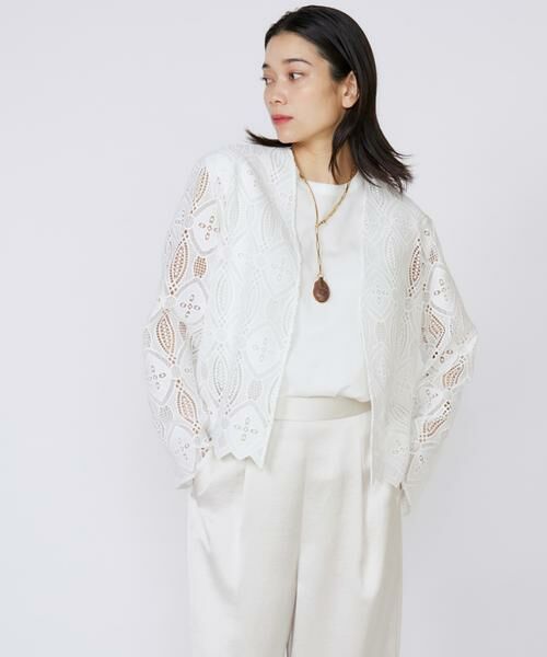 INED / イネド ノーカラージャケット | 《大きいサイズ》レースジャケット | 詳細14