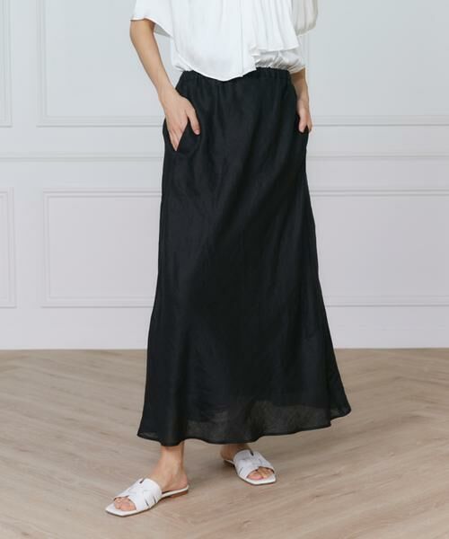 INED / イネド ロング・マキシ丈スカート | リネンバイヤススカート | 詳細26