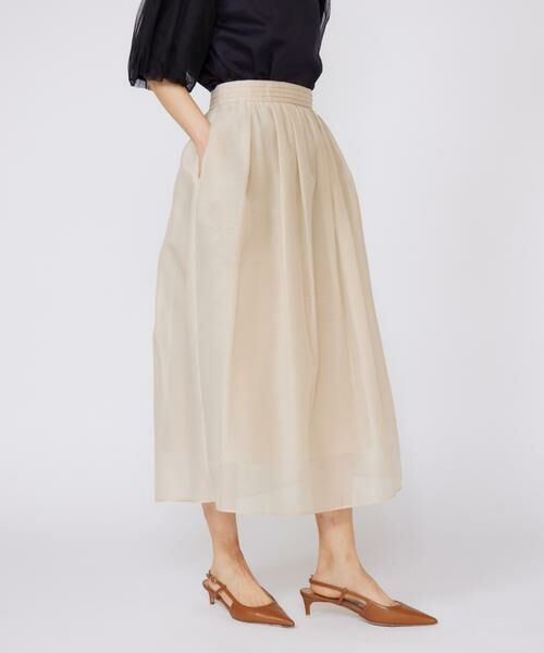 INED / イネド ミニ・ひざ丈スカート | シアースカート(ベージュ2)