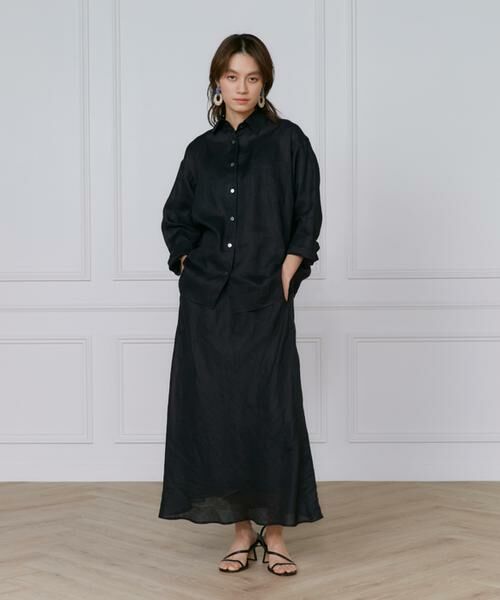 INED / イネド ロング・マキシ丈スカート | 《大きいサイズ》リネンバイヤススカート | 詳細2