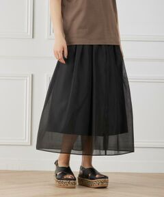 INED / イネド ミニ・ひざ丈スカート | 《大きいサイズ》シアースカート