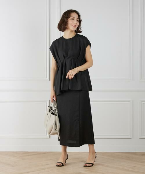 INED / イネド ミニ・ひざ丈スカート | 《大きいサイズ》ラップ風スカート | 詳細7