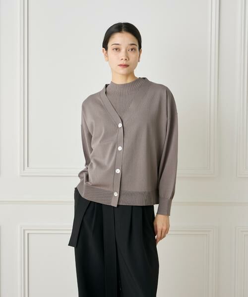 INED / イネド カーディガン・ボレロ | 《大きいサイズ》Vネックカーディガン | 詳細14