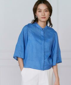 INED / イネド シャツ・ブラウス | 《大きいサイズ》リネンコクーンスリーブブラウス
