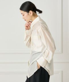 INED / イネド シャツ・ブラウス | 《大きいサイズ》《WEB限定カラー》オーガンジーシアーシャツ