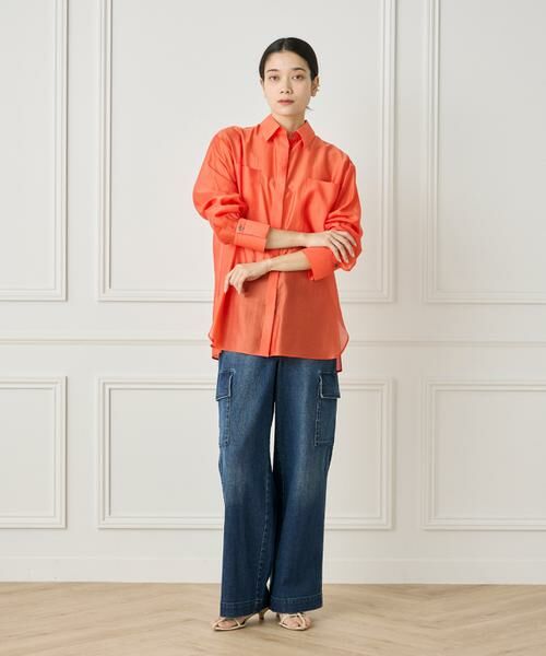 INED / イネド シャツ・ブラウス | 《大きいサイズ》《WEB限定カラー》オーガンジーシアーシャツ | 詳細7