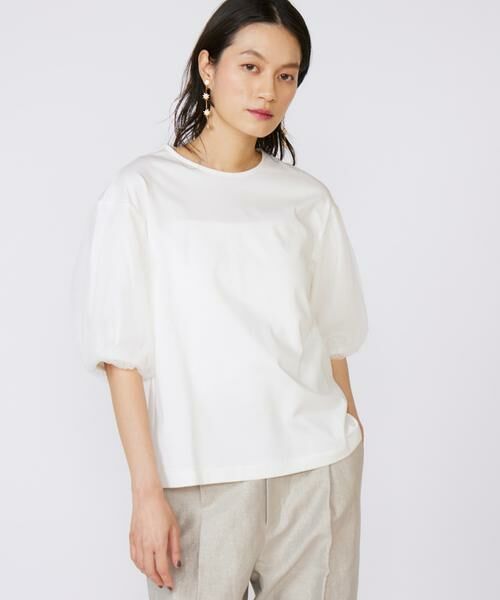 セール】 袖チュールカットソー （Tシャツ）｜INED / イネド