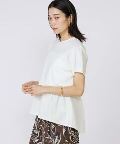 INED / イネド Tシャツ | 《大きいサイズ》ドッキングペプラムカットソー