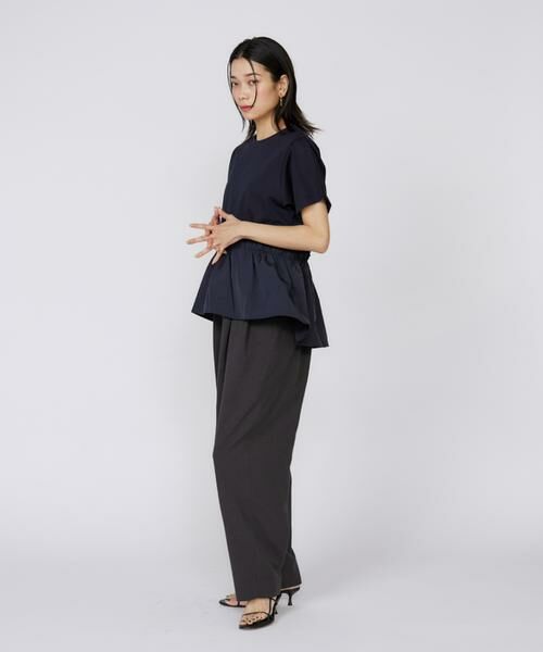 INED / イネド Tシャツ | 《大きいサイズ》ドッキングペプラムカットソー | 詳細9