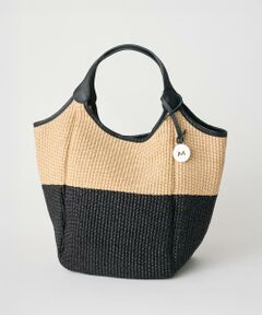 INED / イネド トートバッグ | 《FAVORITE》ラフィア風バイカラートートバッグ《MARCO MASI》