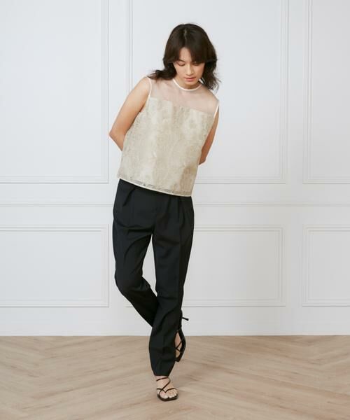 INED / イネド ショート・ハーフ・半端丈パンツ | 《大きいサイズ》フロントタックパンツ《la veille by SUPERIOR CLOSET》 | 詳細3