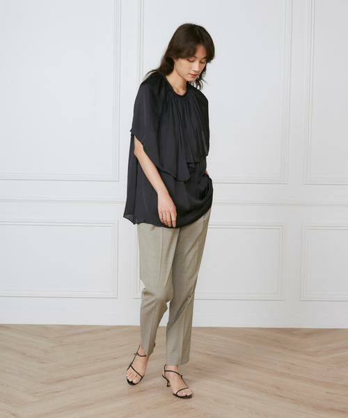 INED / イネド ショート・ハーフ・半端丈パンツ | 《大きいサイズ》フロントタックパンツ《la veille by SUPERIOR CLOSET》 | 詳細6