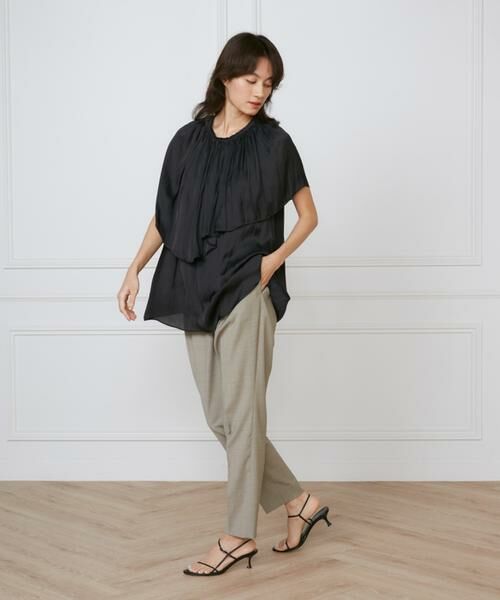 INED / イネド ショート・ハーフ・半端丈パンツ | 《大きいサイズ》フロントタックパンツ《la veille by SUPERIOR CLOSET》 | 詳細7