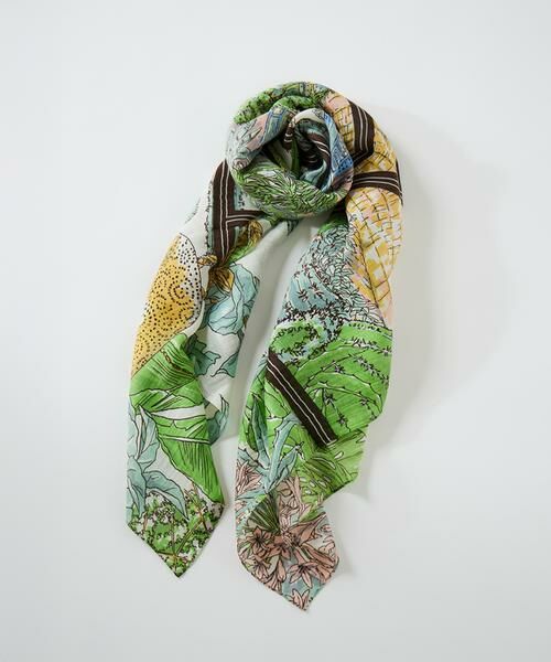 INED / イネド マフラー・ショール・スヌード・ストール | コットンシルクストール　サキュレントガーデン《manipuri》 | 詳細2