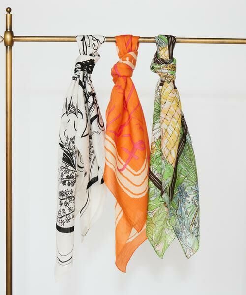 INED / イネド マフラー・ショール・スヌード・ストール | コットンシルクストール　インバージョンフィッシュ《manipuri》 | 詳細5