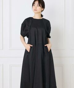 INED / イネド ミニ丈・ひざ丈ワンピース | 《WEB限定》ボリュームスリーブリネンワンピース