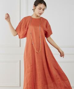 INED / イネド ミニ丈・ひざ丈ワンピース | 《WEB限定》ボリュームスリーブリネンワンピース