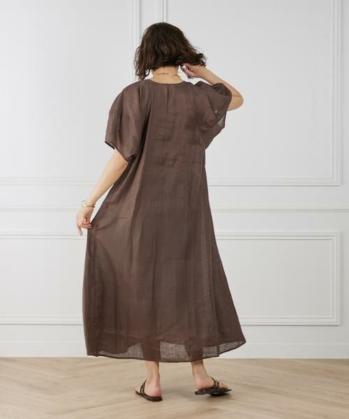 INED / イネド ミニ丈・ひざ丈ワンピース | 《WEB限定》ボリュームスリーブリネンワンピース | 詳細11