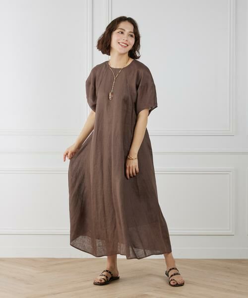 INED / イネド ミニ丈・ひざ丈ワンピース | 《WEB限定》ボリュームスリーブリネンワンピース | 詳細9